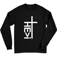 T-shirt à manches longues He Is Greater Than I Cross Christian — T-shirts pour hommes