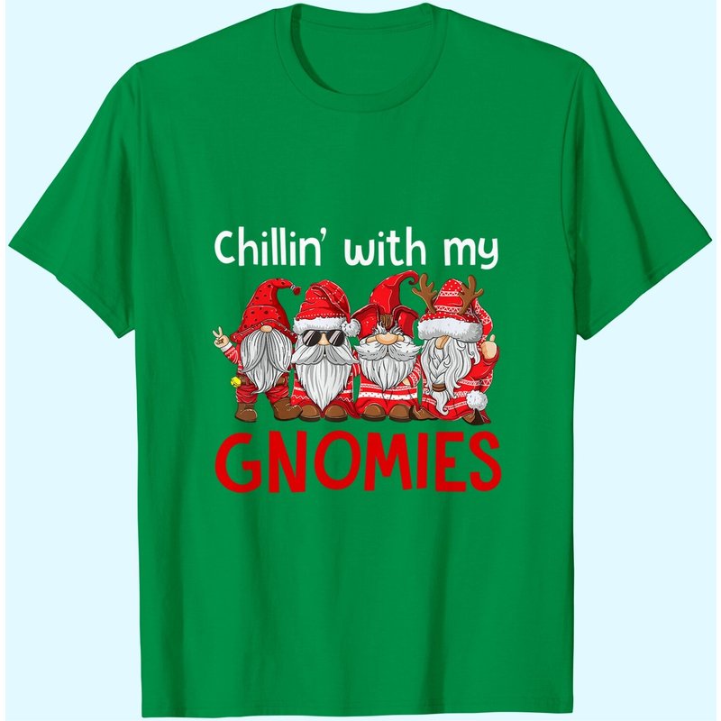 Chillin With My Gnomies T-shirt de Noël Gnome Rouge pour Hommes — T-shirts pour hommes