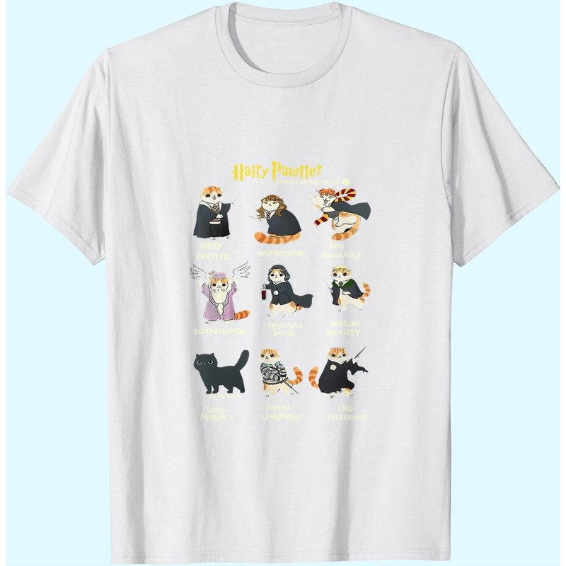 Harry Pawter Cute Cats T-Shirt for Men