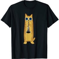 Cool Cat Playing The Clarinet Men's T-Shirt — Mens T Shirts