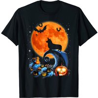 T-shirt Costume d'Halloween Corgi Dog Moon Pumpkin pour hommes