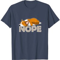 Nope Lazy Corgi Shirt for Men in Black — Mens T Shirts