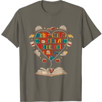 Heart Shape Librarian Book Club T-Shirt for Men