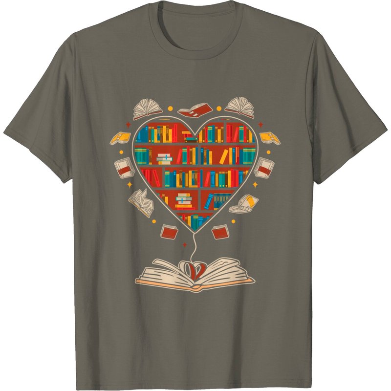 T-shirt pour hommes avec thème de bibliothécaire en forme de cœur — T-shirts pour hommes
