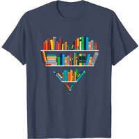 Cute Reading Library Books Lover Heart T-Shirt for Men — Mens T Shirts
