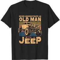 T-Shirt Homme Vieil Homme Avec Un Jeep — T-shirts pour hommes