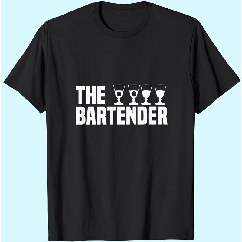 T-shirt The Bartender pour hommes en noir — T-shirts pour hommes