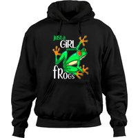 Just A Girl Who Loves Frogs Pullover Hoodie for Women and Girls — Mens Hoodies