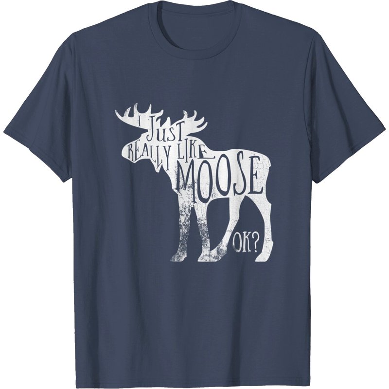 T-shirt de Noël I Just Really Like Moose Stuff pour hommes