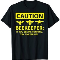 Apiarist T-Shirt Caution Funny Beekeeper Gift for Men — Mens T Shirts