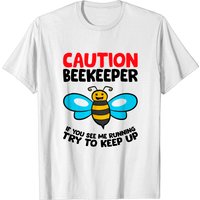 Funny Beekeeper Caution Running T-Shirt for Men