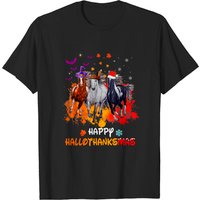 Horse Halloween and Merry Christmas T-Shirt for Men — Mens T Shirts