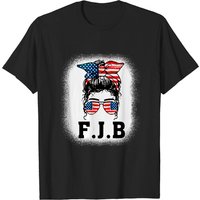 T-shirt Pro America F.J.B avec drapeau américain et chignon désordonné pour hommes — T-shirts pour hommes