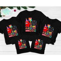 T-Shirt Personnalisé Among Us Anniversaire Familial pour Hommes — T-shirts pour hommes