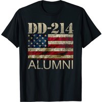 T-shirt vintage drapeau américain vétéran militaire DD-214 Alumni — T-shirts pour hommes