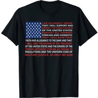 T-shirt DD214 Alumni avec impression du serment militaire du drapeau américain — T-shirts pour hommes