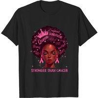 Black Men’s T-Shirt - Black Women Queen Stronger Than Breast Cancer — Mens T Shirts