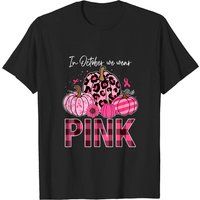 T-shirt pour hommes en octobre nous portons un ruban rose léopard citrouille — T-shirts pour hommes
