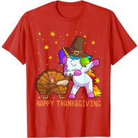 Cute Unicorn Thanksgiving T-Shirt for Men