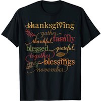 Thankful Blessings Thanksgiving Family T-Shirt for Men
