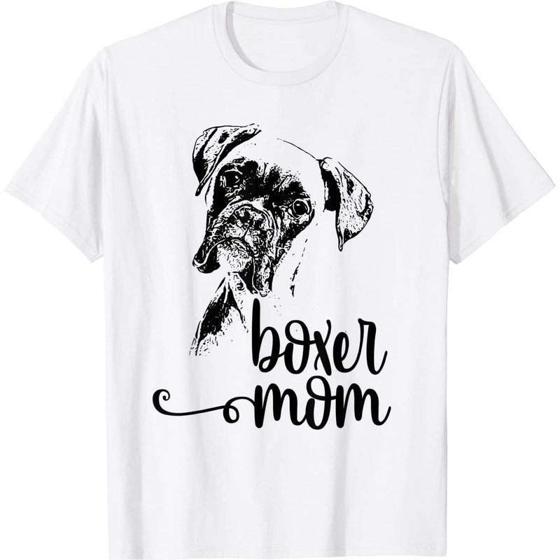 Boxer Mom Dog Face T-Shirt for Men