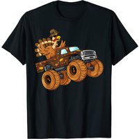 T-shirt Garçon avec Dinde de Thanksgiving et Monster Truck — T-shirts pour hommes