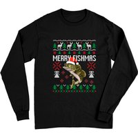 Merry Fishmas Ugly Christmas Sweater T-shirt de Pêcheur Amusant — T-shirts pour hommes