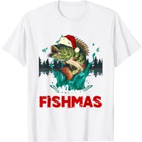 T-shirt de Noël Merry Fishmas pour les amateurs de pêche — T-shirts pour hommes