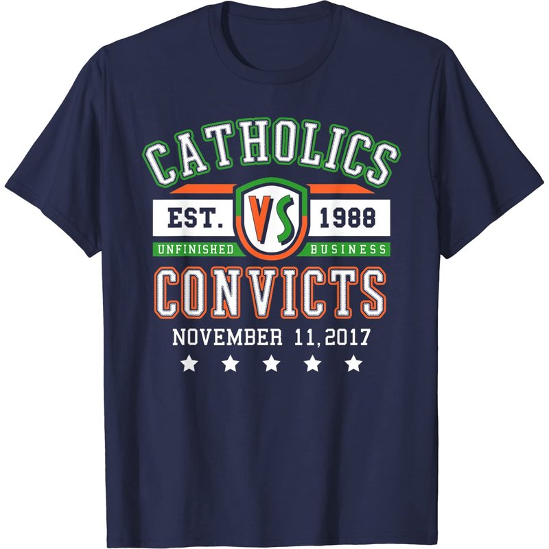 Catholics Vs Convicts T Shirt for Men in Black — Mens T Shirts