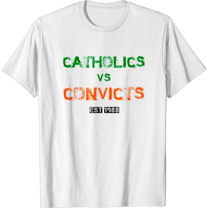 T-shirt Distressé Classic Catholics Vs Convicts 1988 pour Hommes — T-shirts pour hommes