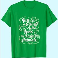 Juste une fille qui aime les animaux de la ferme T-shirt classique pour hommes