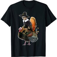 T-shirt Pilgrim Chat de Thanksgiving pour hommes — T-shirts pour hommes