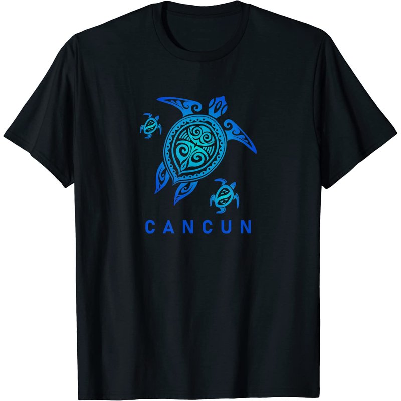 T-shirt Cancun Mexique pour hommes en noir — T-shirts pour hommes