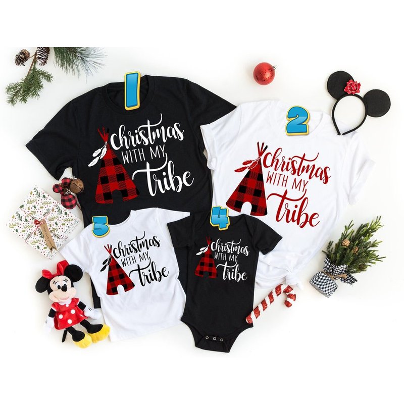 T-shirt de Noël Avec Mon Tribe pour Hommes — T-shirts pour hommes