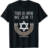 Jewish Hanukkah Menorah Gift T-Shirt for Men — Mens T Shirts