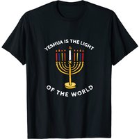 Yeshua Is The Light Of The World Hanukkah Menorah Candles T-shirt