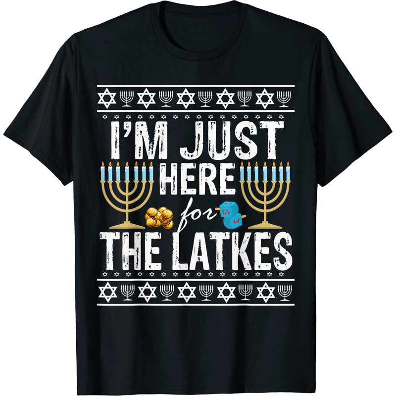 T-shirt Cadeau Juif 'Je suis juste ici pour les Latkes' pour hommes — T-shirts pour hommes