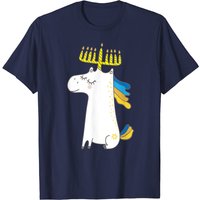 Funny Jewish Unicorn Menorah T-Shirt for Men