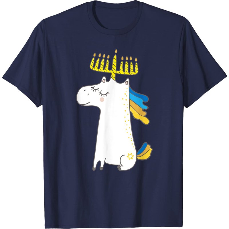 T-shirt humoristique juif Menorah licorne pour hommes — T-shirts pour hommes