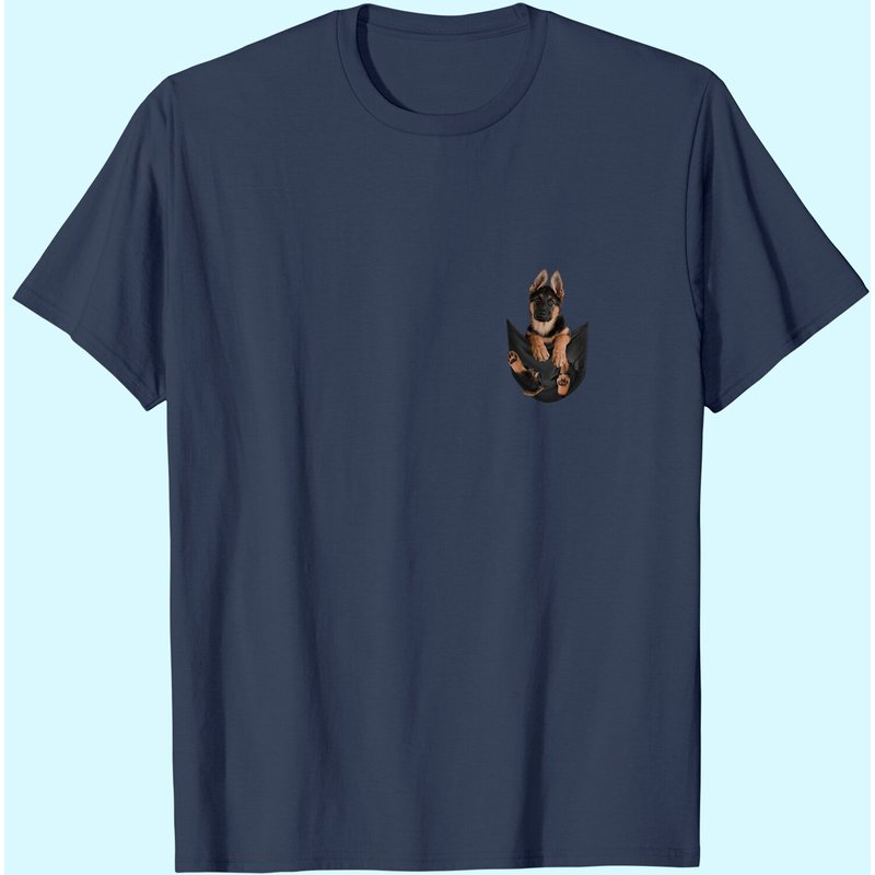 T-shirt avec poche de Berger Allemand pour hommes