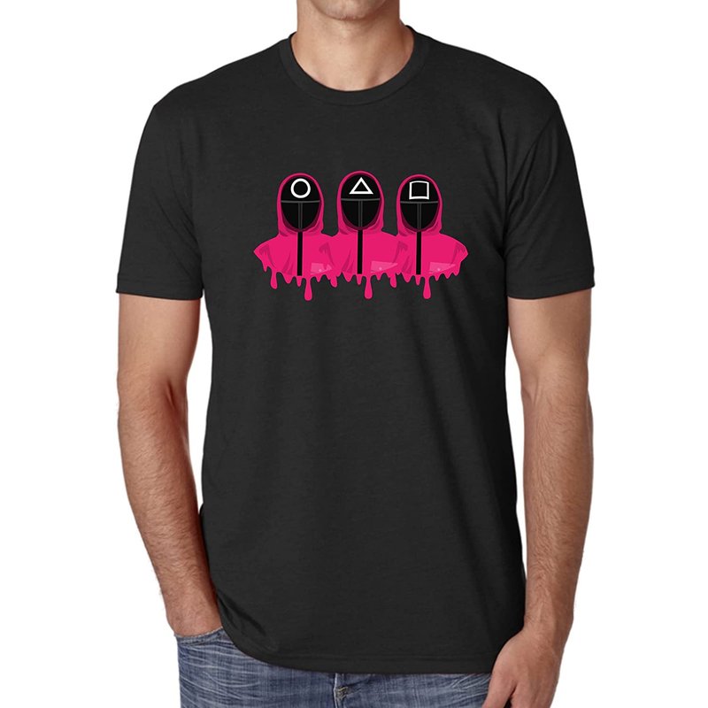 T-shirt Dalgona Squid Game pour hommes en noir — T-shirts pour hommes