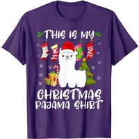 My Christmas Pajama Santa Llama Lover T-Shirt for Men