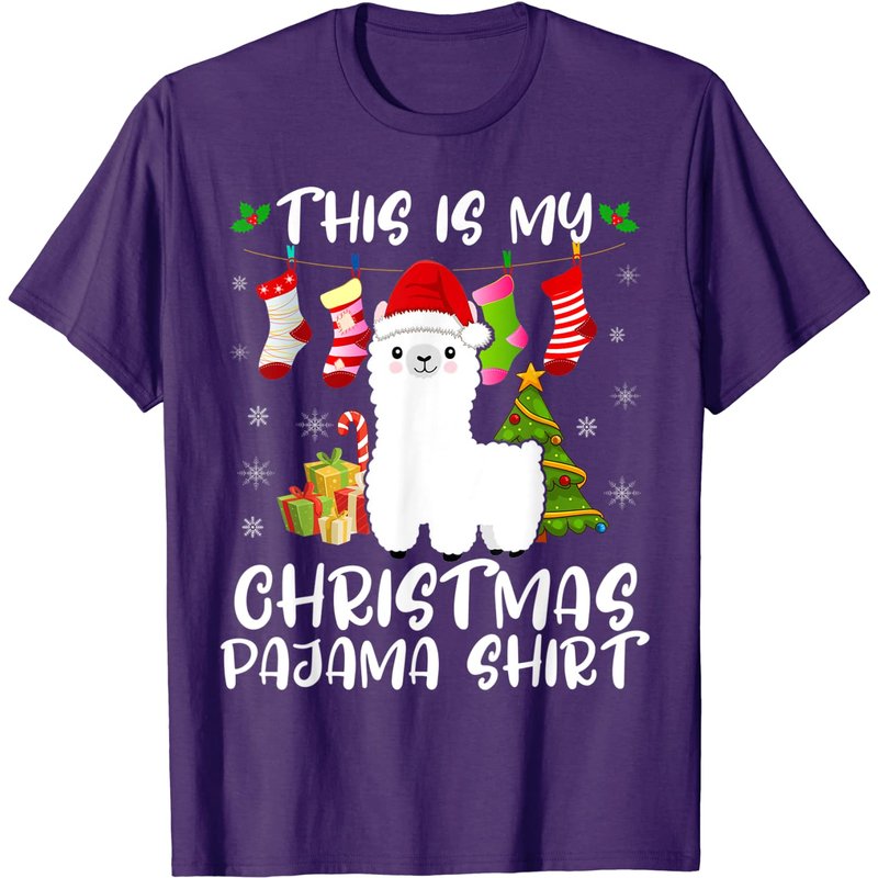 T-shirt pour hommes Santa Llama Lover de mon pyjama de Noël — T-shirts pour hommes