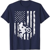 T-shirt Off Road Enduro Braap Moto avec Drapeau Américain — T-shirts pour hommes