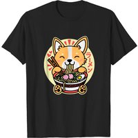 T-shirt Kawaii Ramen Corgi Anime pour hommes