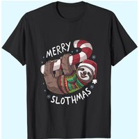 T-shirt Sloth Merry Slothmas Cadeau de Noël pour Hommes