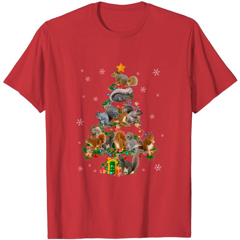 T-shirt Squirrel Christmas Tree pour hommes — T-shirts pour hommes