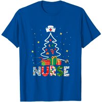 T-shirt Noël Stéthoscope Arbre Infirmier pour Hommes