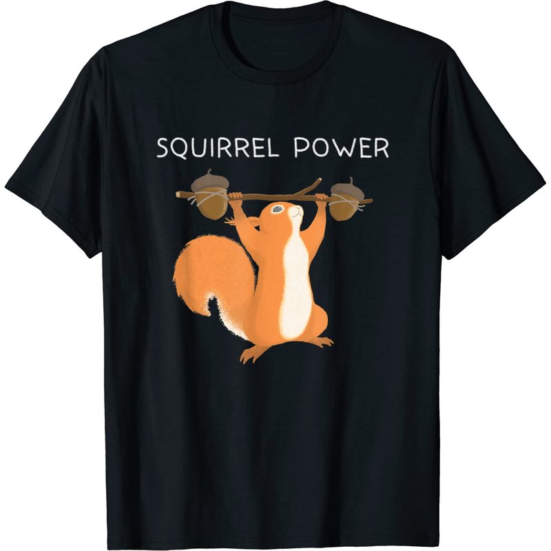 T-shirt Squirrel Power pour hommes en noir