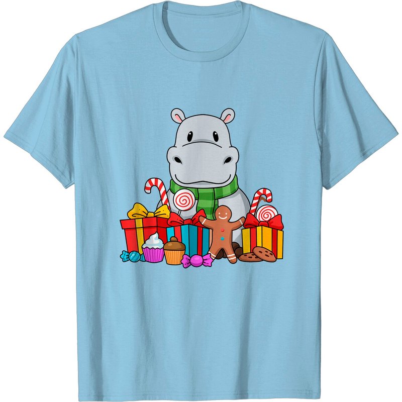 T-shirt Hippopotamus Noël Hippo pour hommes — T-shirts pour hommes